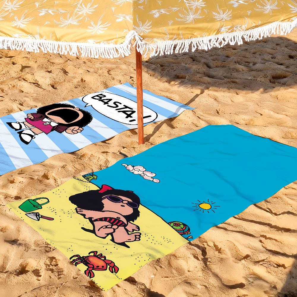 Cartoon Mafalda Towel Quick Drying Beach Towels Are Suitable For Swimming Pools Camping Yoga And The Gym