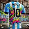 Messi #10 Fußballtrikot Atmungsaktives Polyester Fußballhemd Kinder Erwachsene Fan Top