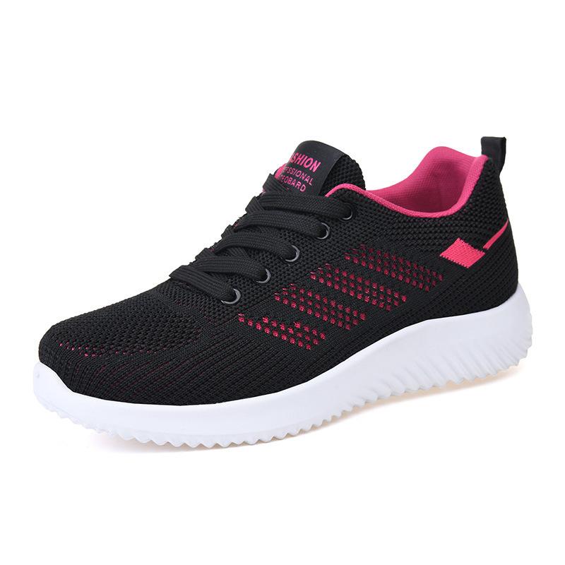 Women's Casual Shoes Breathable Mesh Soft-Soled Sneakers Flyknit Versatile Women's Loafers