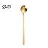 Stainless Steel Gold Spoon Coffee Spoon, Round Small Teaspoon for Mini Desserts Dessert, Creative Stirring Ice Cream Multi-purpose