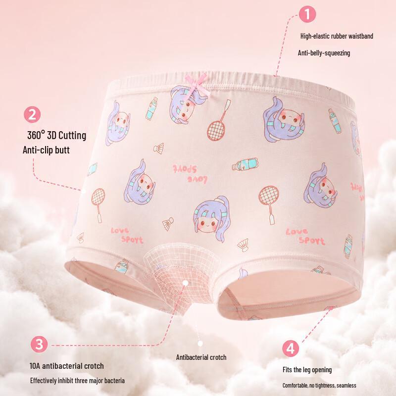 Fengteng Ke'an Kids' Cotton Briefs (4-Pack)