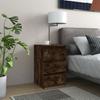 Bedside Table - Maison Exclusive - Smoked Oak - 3 Drawers - Engineered Wood