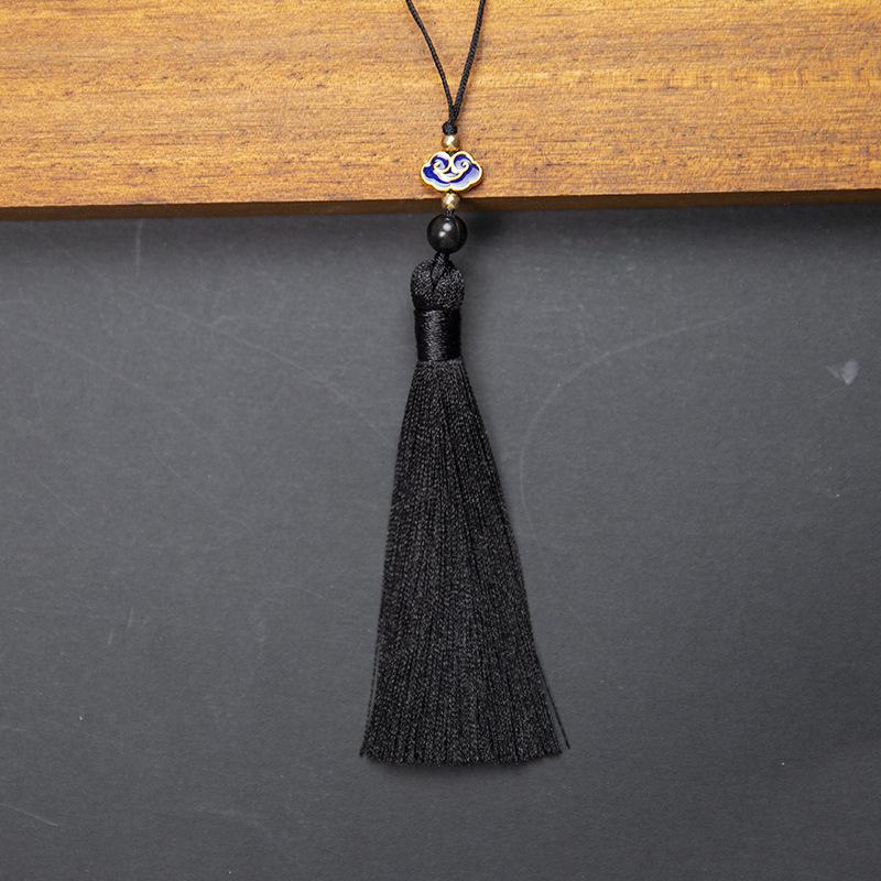 10cm Polyester Silk Tassels Auspicious Clouds Cap Fringe for DIY Crafts Bag Clothing Accessories Curtains Home Decoration 5PCS