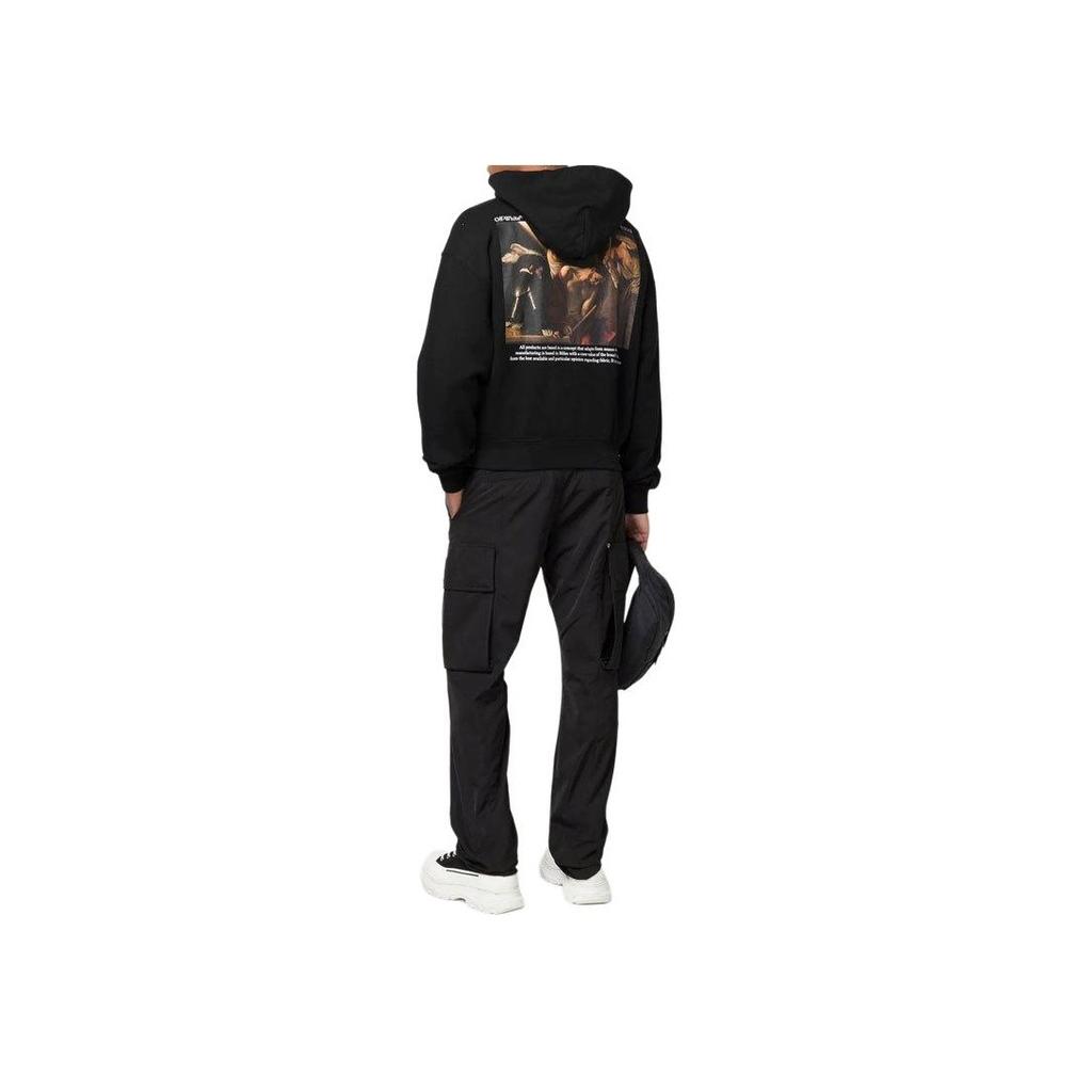 Off-White Caravaggio Crowning Over Hood Black/White Men Tops OMBB037S22FLE0071001