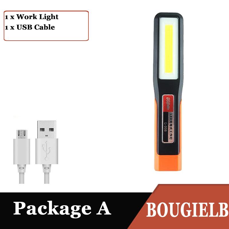 

Powerful Cob Led Work Light Car Garage Mechanic Lamp Usb Rechargeable Flashlight Magnetic Torch Emergency Light Warning Light Decor 1pcs