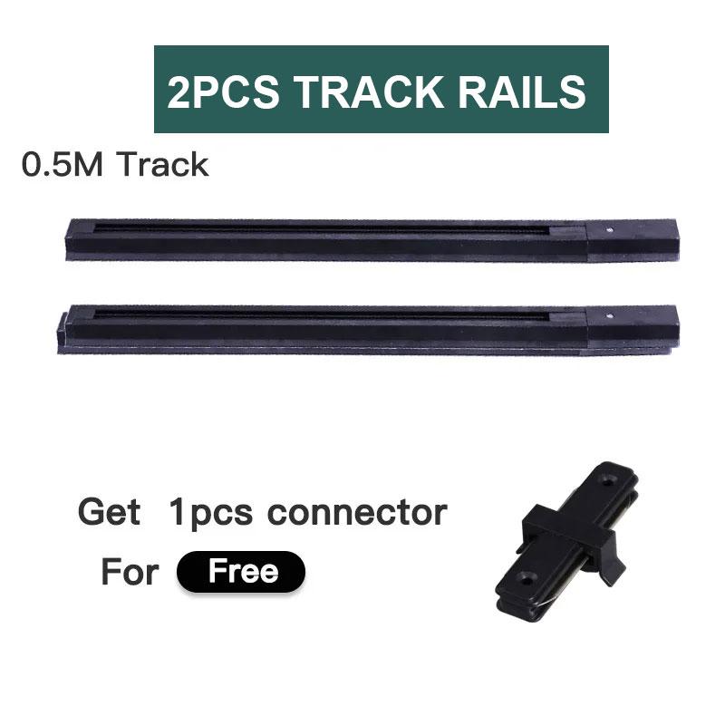 Set șină șină de iluminat cu 2 fire 0.5M Spot LED lampă pe șină pentru sufragerie Conectori drepte/în formă de L Cutie de tavan