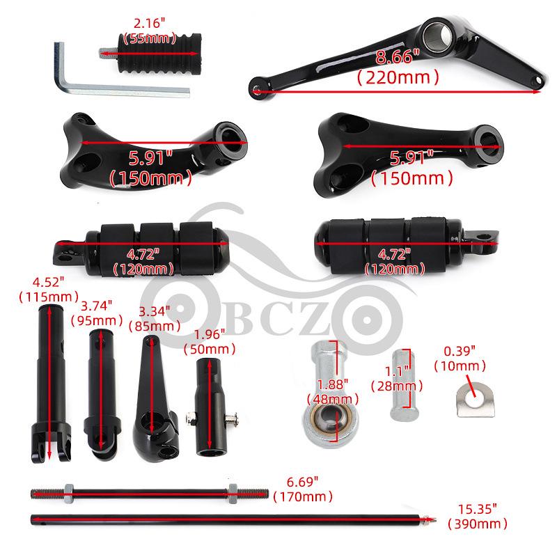 Black Front Shifter Foot Peg for Harley Sportster XL 1200 883 48 (2014-2020)