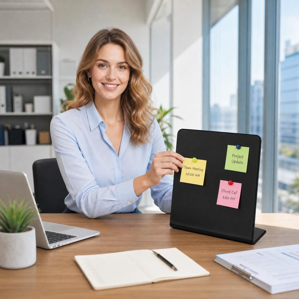 Magnetische Schreibtisch-Displaytafel Metallständer für Büro Zuhause Schreibtisch Magnetischer Memo-Halter Organizer für Notizen Fotos Schilder Dokumente