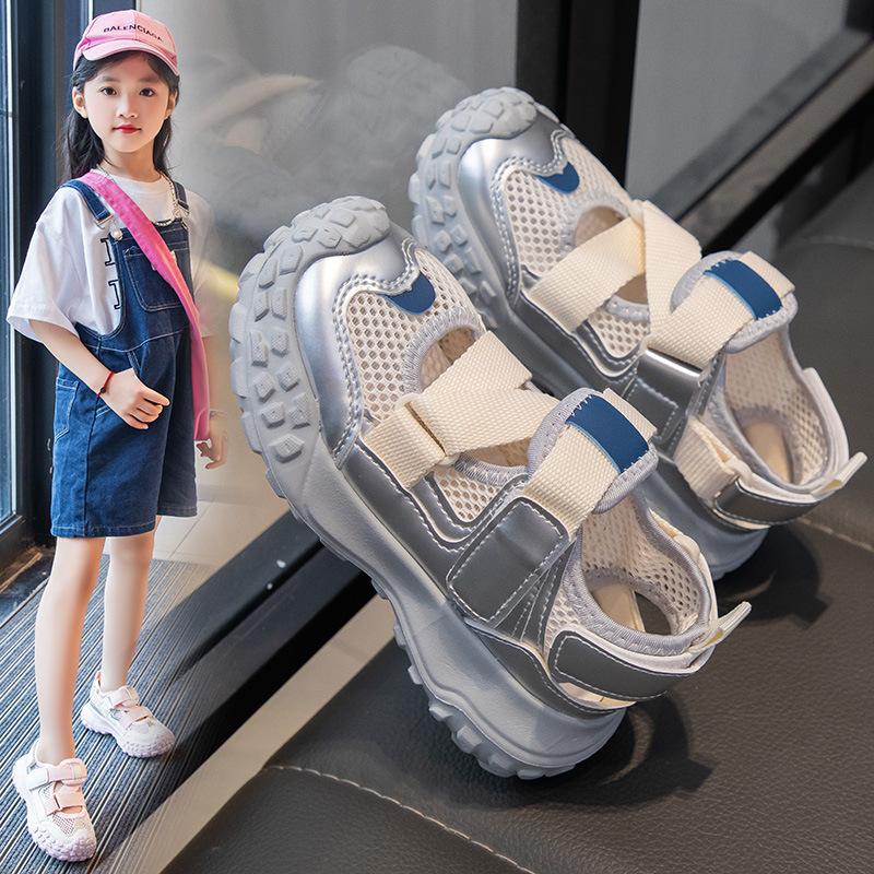 Girls' sports sandals, new summer children's shoes, fashionable boys' closed-toe sandals, trendy wading shoes