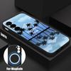 Ink Coconut Print Case For Samsung Galaxy S26 Ultra S25 FE S24 S23 S22 Plus S21 FE Built-in Metal Plate Magnetic Silicone Cover