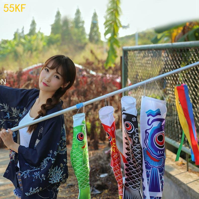 55KF 55cm Nobori Carp Wind Socks Koinobori Colorful Fish Flag Hanging Wall Decor