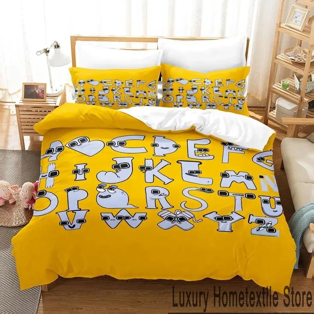 3D Print Cartoon Alphabet Lore A-Z Bedding Set Duvet Cover Bed Set Quilt Cover Pillowcase Comforter King Queen Size Boys Adult