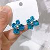 Summer Square Zircon Cube Stud Earrings Women's Light Luxury Niche Earrings Exquisite Temperament Earrings