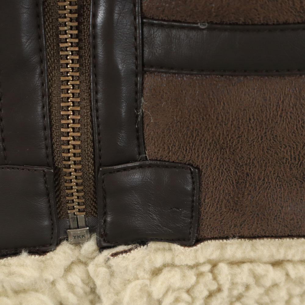 ALPHA INDUSTRIES INC B-3 Fake Mouton Jacket S Brown Bomber Flight Women Used