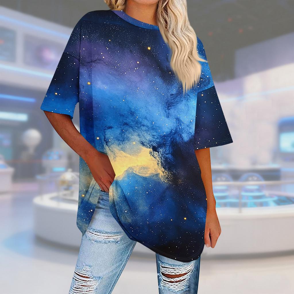 Damski T-shirt Tee Nadruk Krótki Rękaw Codzienny Weekendowy Moda Podstawowy Regularny Top St. dzień Patryka
