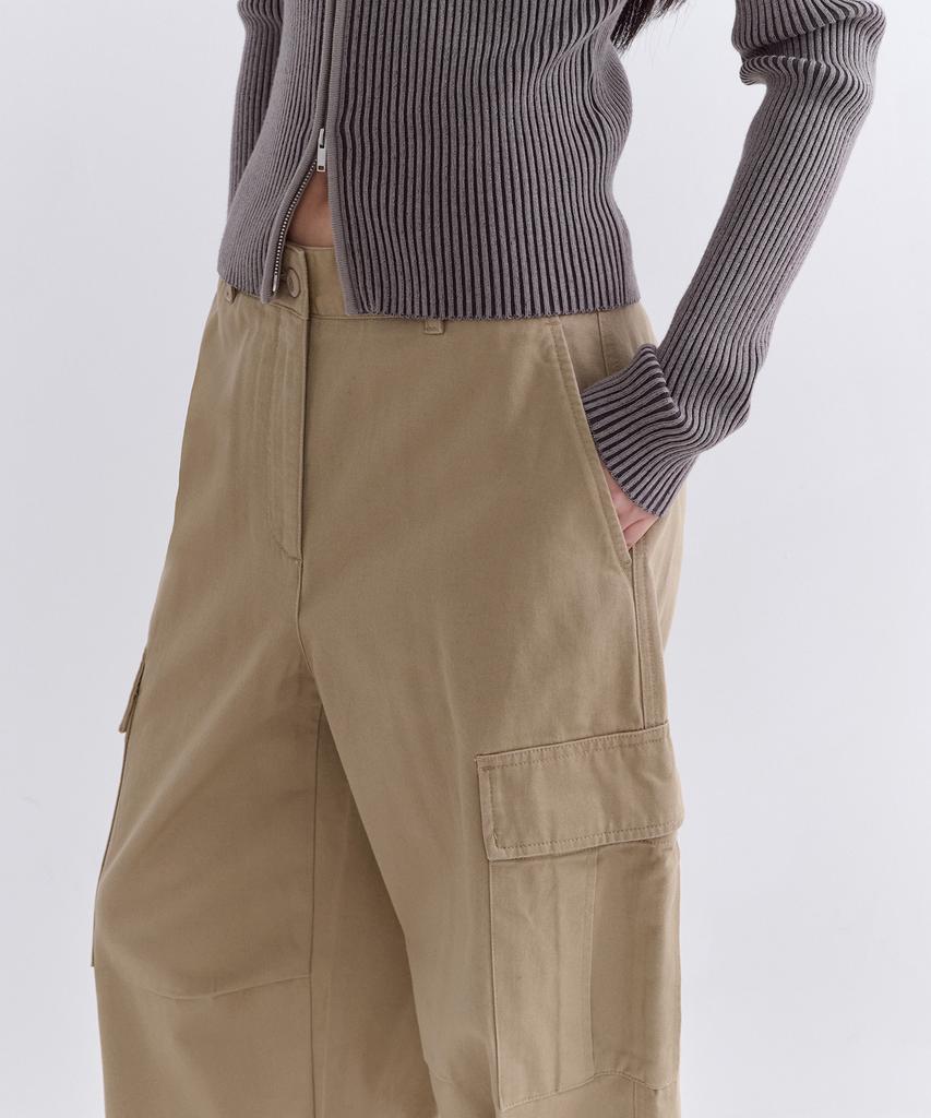 MUSINSA STANDARD WOMAN Women'S Fleece-Lined Wide Cargo Pants [Beige]