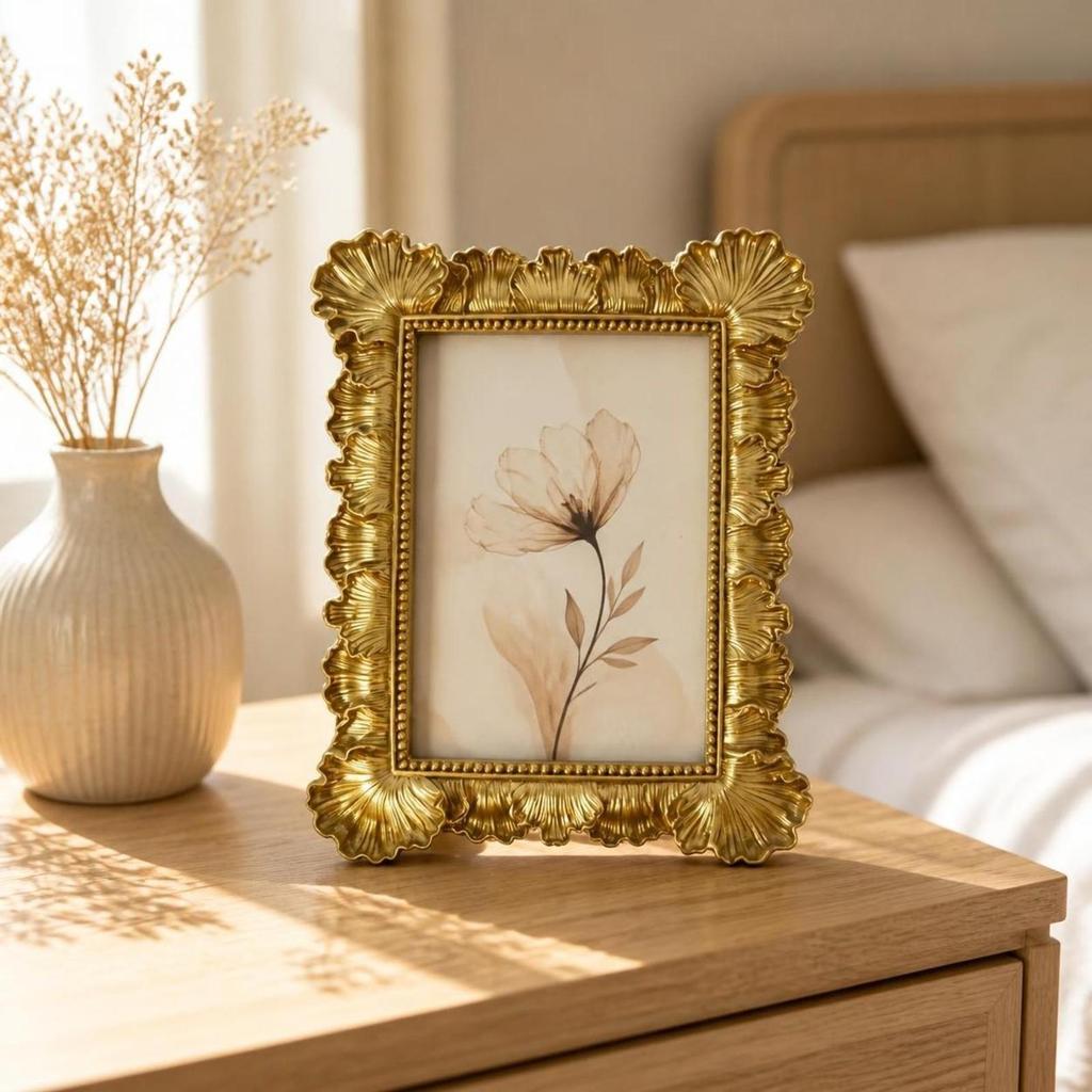 Tabletop Picture Frame Ornate Decor Elegant for Shelf