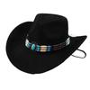 Western Cowboy Style Tibetan Bull Head Accessories Fashion Top Hat Autumn/Winter New Collection Deer Skin Velvet Large Edge Riding Hat