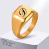 Personalized Square Top Signet Ring for Men Women, Custom Name Ring, Bold Chunky Cool Unisex Finger Band,Matte Ring Gift