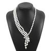 Lock Bone Chain Retro Chic Pearl Necklace Minimalis Elegant Zinc Zinc Alloy Pearl Necklace  Gift