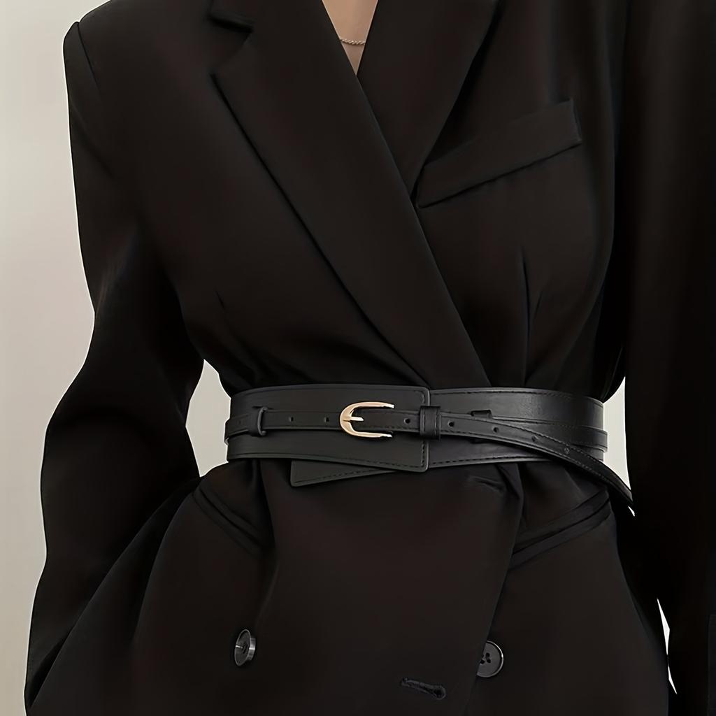 1PC Leather Detachable Girdle Stylish Pin Buckle Wide Waistband Vintage Coat Dress Belt For Women