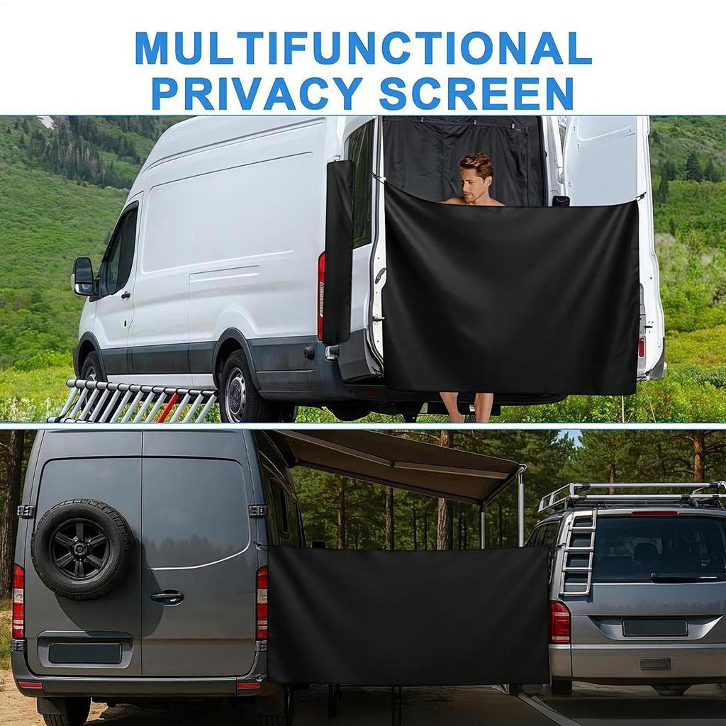 RV Rear Door Drapery Magnetic Waterproof Adjustable RV Privacy Drapery With Magnetic Hooks For Truck SUV Caravan Outdoor Travel