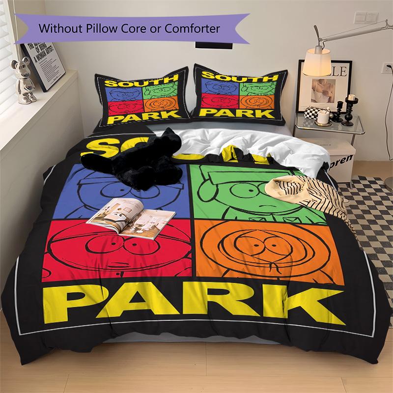 South Park Bedding 3 Piece Set HD Print Duvet Cover Pillowcases for Teens Adult Bedroom Decoration Christmas Gift
