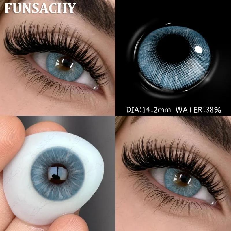 FUNSACHY 1 Paar Farbige Pupillen für Augen Große Augen Kontaktlinsen Jährlich Natürlich Braun Kosmetisch Grüne Augenfarbe Linse Graue Linse für Schönheit