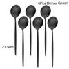 6Pcs Black Cutlery Set Matte Dinnerware Set Knife Fork Spoon Tableware Cake Fruit Fork Stainless Steel Flatware Kitchen