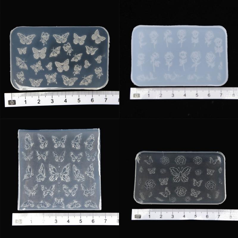 3D Nail Art Mold with Variety of Patterns Template Carving Sticker Stencil Tools Moulds for Nail Enthusiasts and Salons