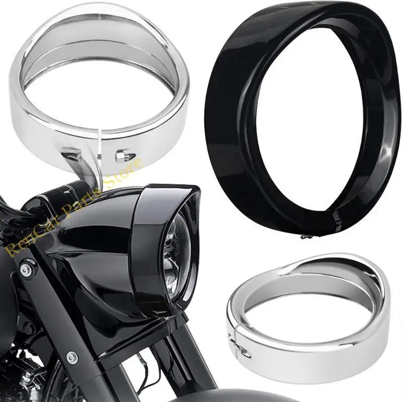 F19A 4.5'' 7" Headlight Visor Trim Rings Head Lamp Decorate Accessories Motorcycle Headlamp Frenched Rings