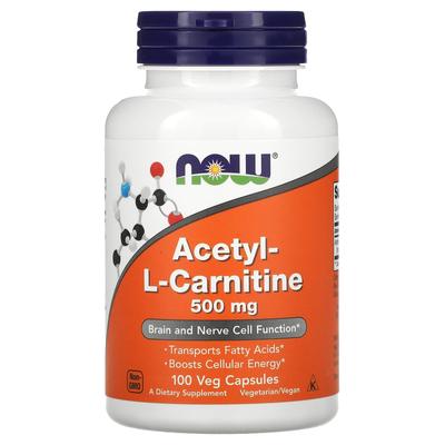 Acetyl-L-Carnitine, Veggie Capsules, 100 Tablets (500Mg Per Capsule)