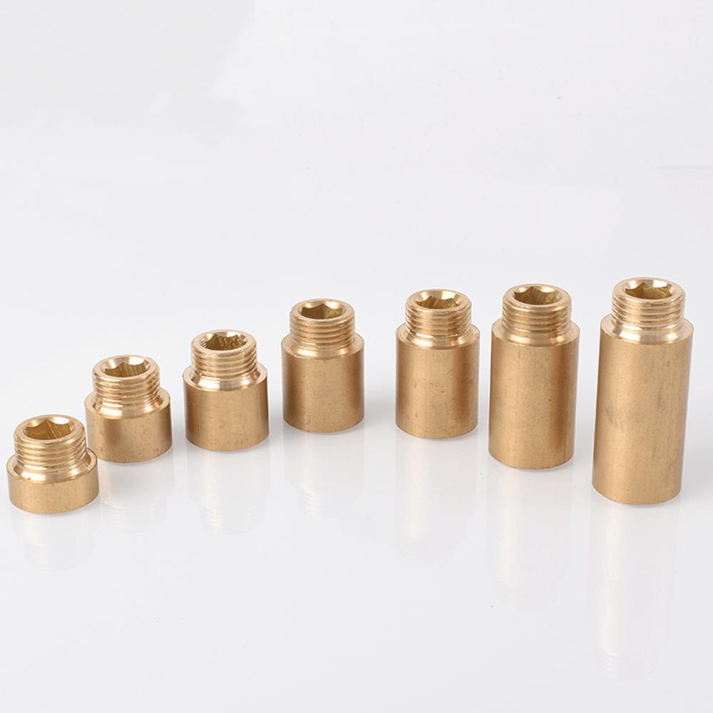 Brass 1/2 " Female To Male Stainless Steel Thickened Extension Joint Lengthened Hexagonal Extension Direct Chrome Plating Brass