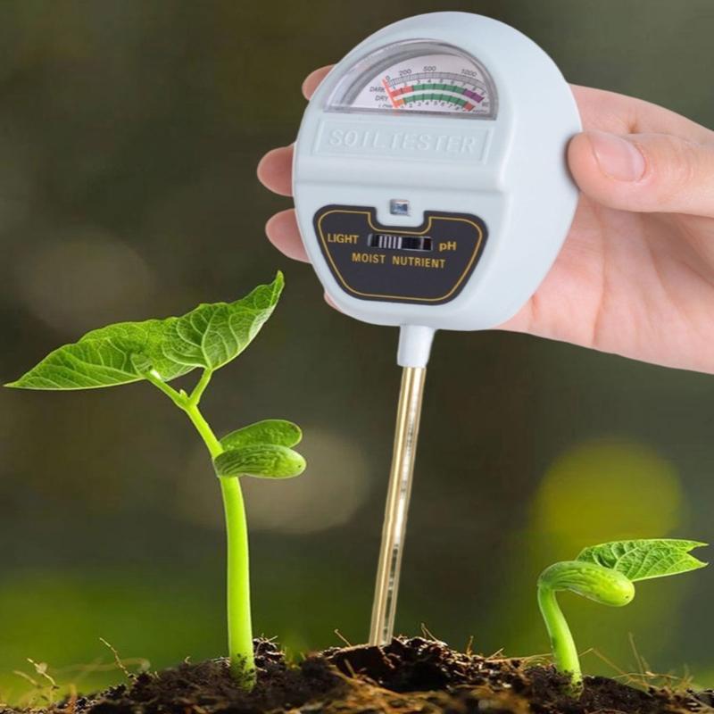 4 In 1 Soil Tester for Light pH Nutrients Humidity Detection Soil Meter for Gardening Agriculture Farm