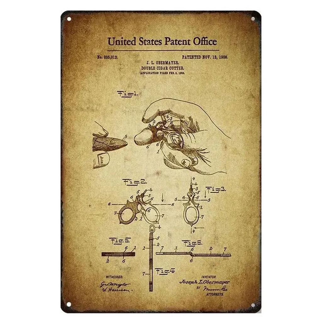 Whiskey Cigar Plaque Metal Tin Signs Wall Decoration Vintage Art Posters Iron Painting for Man Cave Home Cafe Garden Club Bar