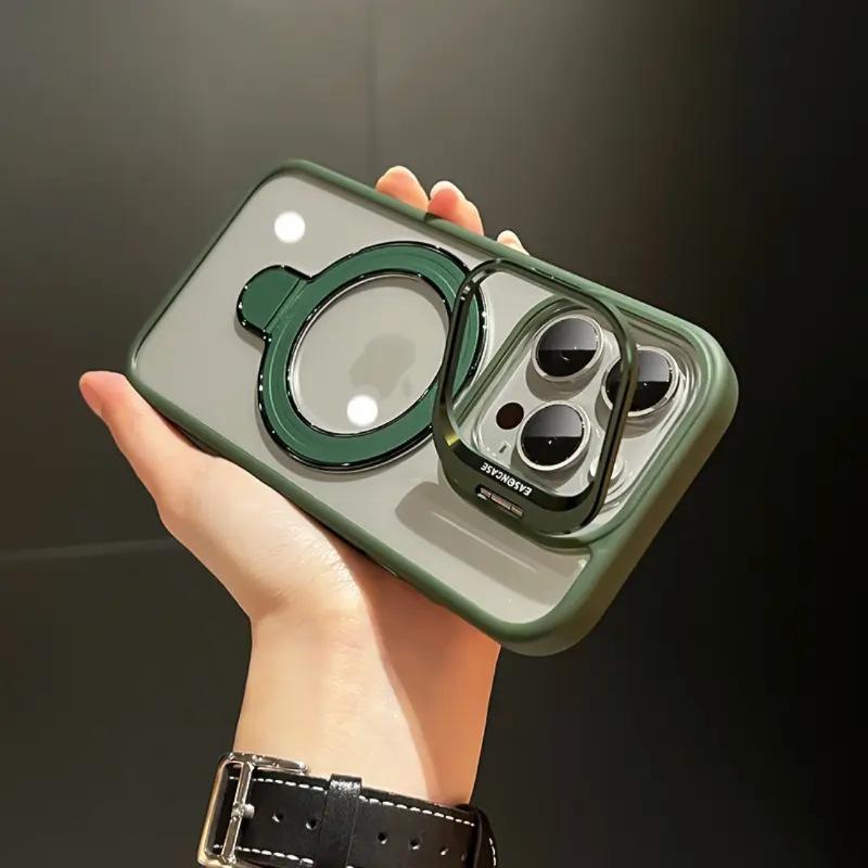 U1 Dual Bracket Magnetic Suction Suitable for IPhone16promax Lens Holder Mobile Phone Case Apple 15 Same Color Lens Film