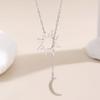 Sun And Moon Necklace for Women Plated Y Necklace Stainless Steel Hypoallergenic