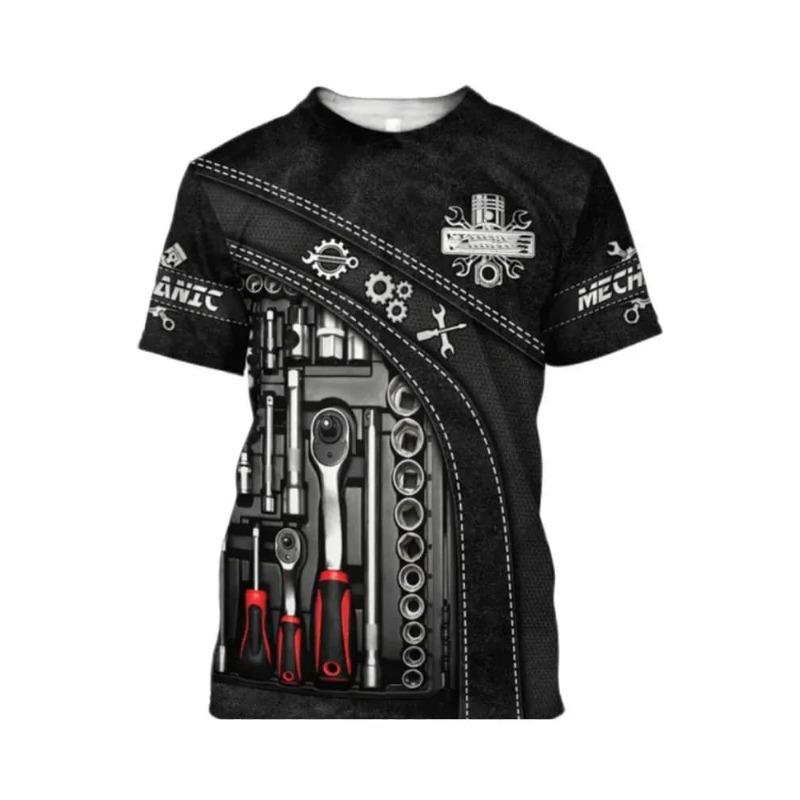 Men's Fashion 3D Printed Men's T-Shirt Round Neck Short Sleeve Trendy Street Wear