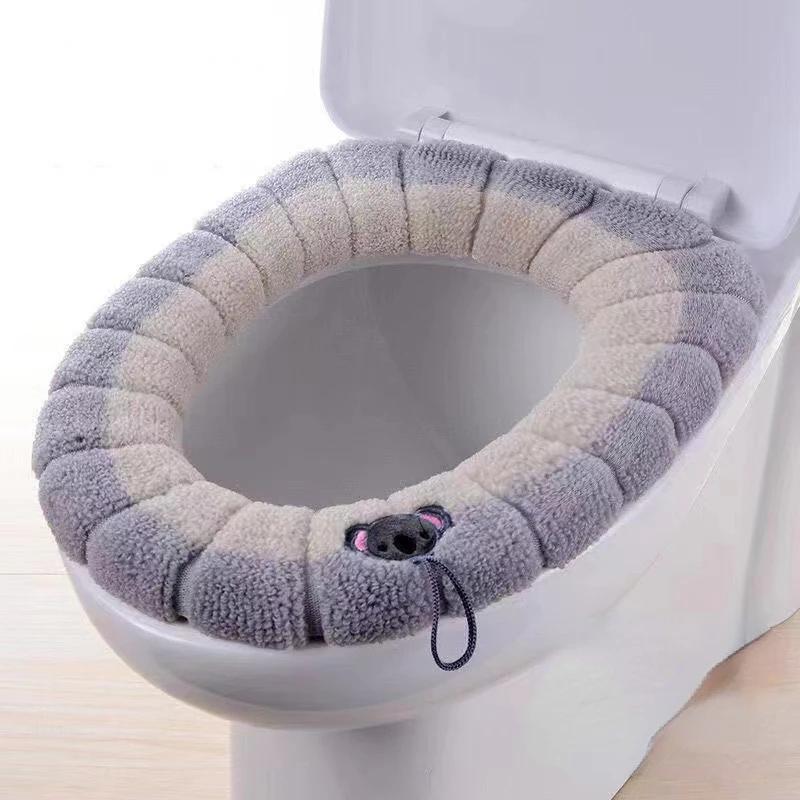 

1PCS Universal Toilet Seat Cover Bathroom Toilet Accessories Soft Warm Closestool Mat cartoon Pattern Toilet Seat Cushion