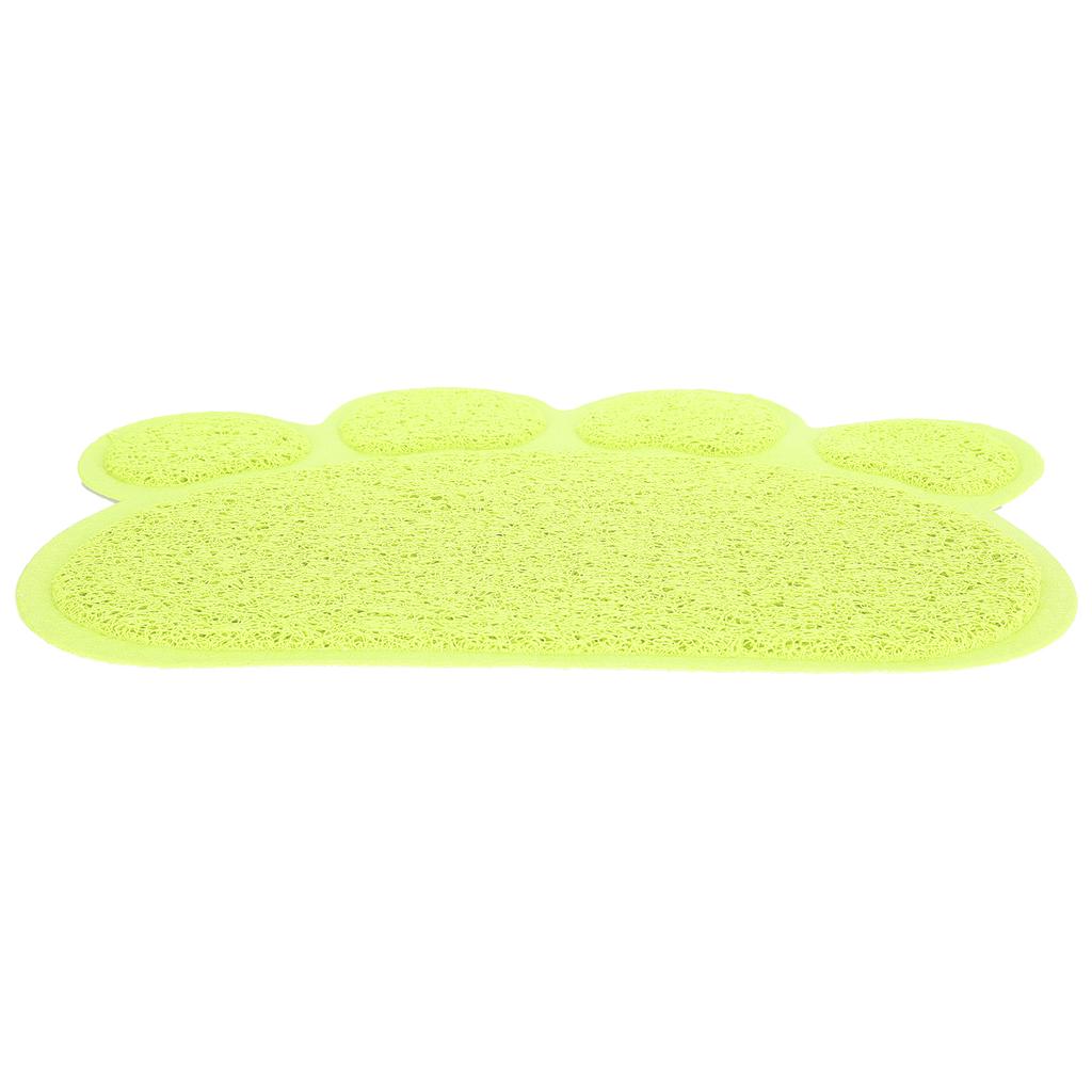 PVC-Katzenstreu-Matte, wasserdicht, rutschfest, Pfotenform, Futternapf, Tischset, Heimtierbedarf(Grüne Pfote