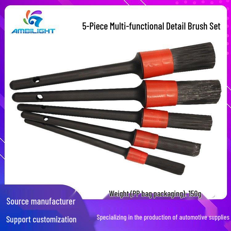 Car Interior Soft Bristle & Vent Detail Brush Set Size 16 красный
