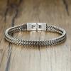 Vnox Stilvolle Herren-Kettenarmbänder, Edelstahl 6,5MM-12,5MM Zweireihiges Weizenkorn-Gliederarmband, Rock Punk Biker Herrenschmuck