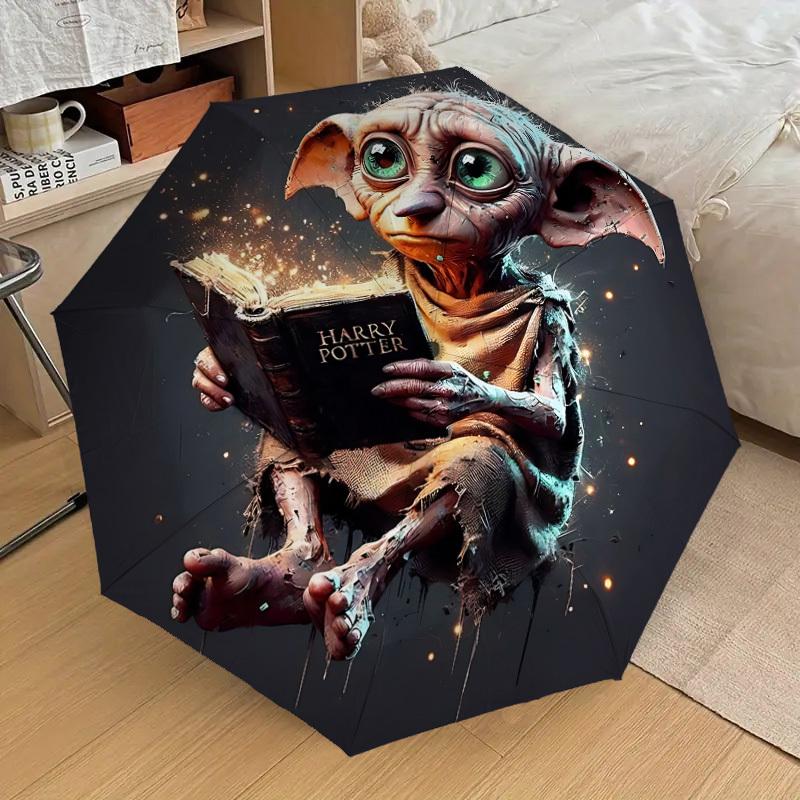 1PC Warner Harry Potter Dobby Umbrella-8-Rib Reinforced, Automatic Open, Lightweight & Durable-A40