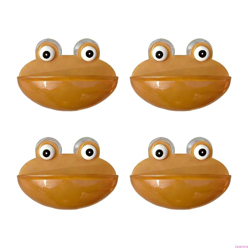 

4Pcs Frogs Shape Water Bowl Feeder With Strong Suction Cup Design For Small Pet Reptiles And Amphibians Terrariums Decor