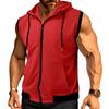 2025 Bestseller Men's Double-Layer Sleeveless Hooded Zipper Sweatshirt - Color Block Casual Fashion