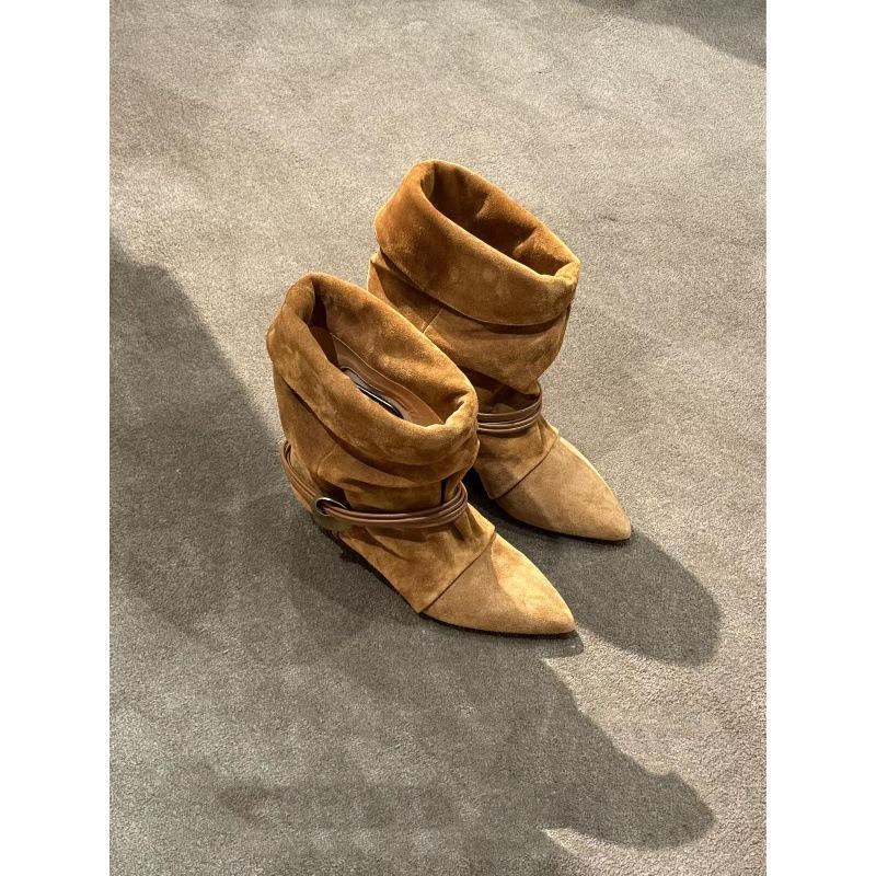 Sheepskin Version Niche Cat and Leather Western Boots Women's Folding Pile Boots Autumn and Winter New Fashion Temperament Versatile Short Boots