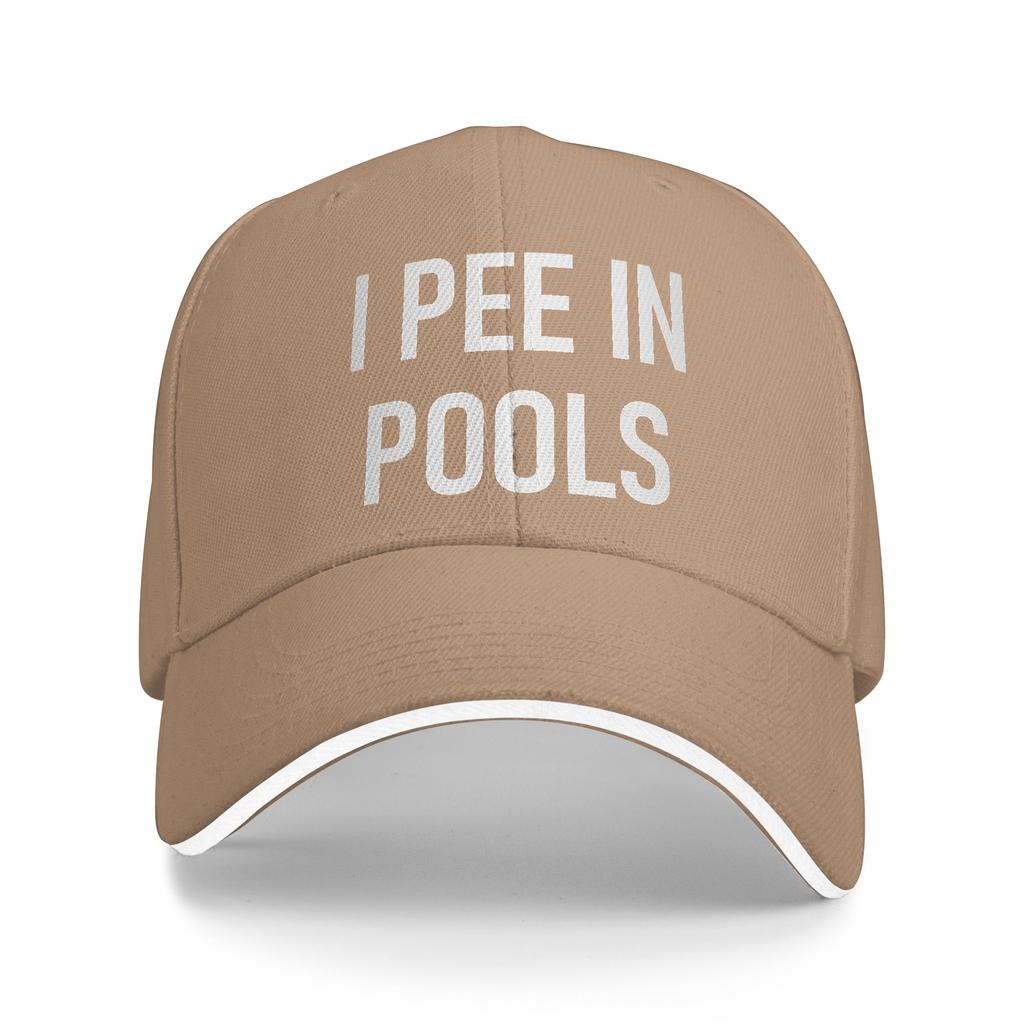 I Pee In Pools Funny Vacation Sun Baseball Cap Summer Fitted Retro Trucker Hat For Couple Women Outdoor Sports Baseball Caps