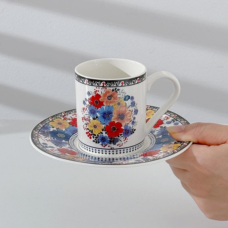 Bohemian Coffee Cup Couple Cup Ceramic Family Living Room Afternoon Tea Set With Drinking Water Coffee Cup Saucer Set
