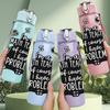 1PC Math Teacher Slogan Quote Print 750ml Color Plastic Sports Water Bottle Leakproof Flip Straw Lid Suitable for Sports Office Home Use