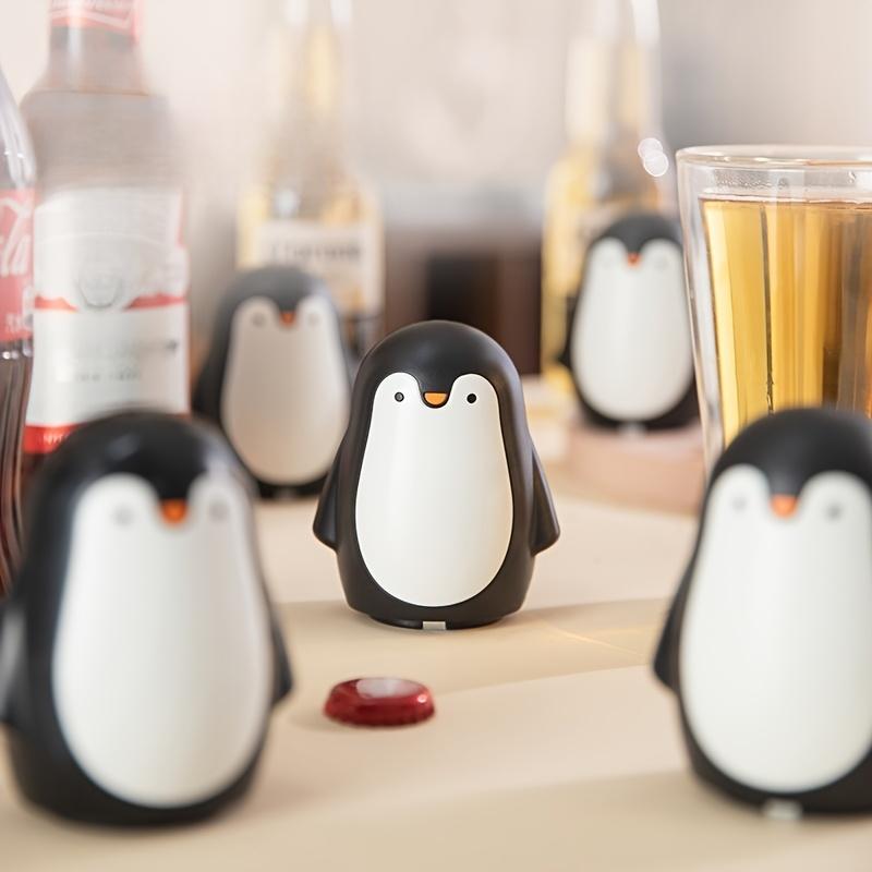 Stainless Steel Penguin-Shaped Bottle Opener  Cute Black White Beer and Beverage Cap Lifter,Easy Press Design for Kitchen Dining Use